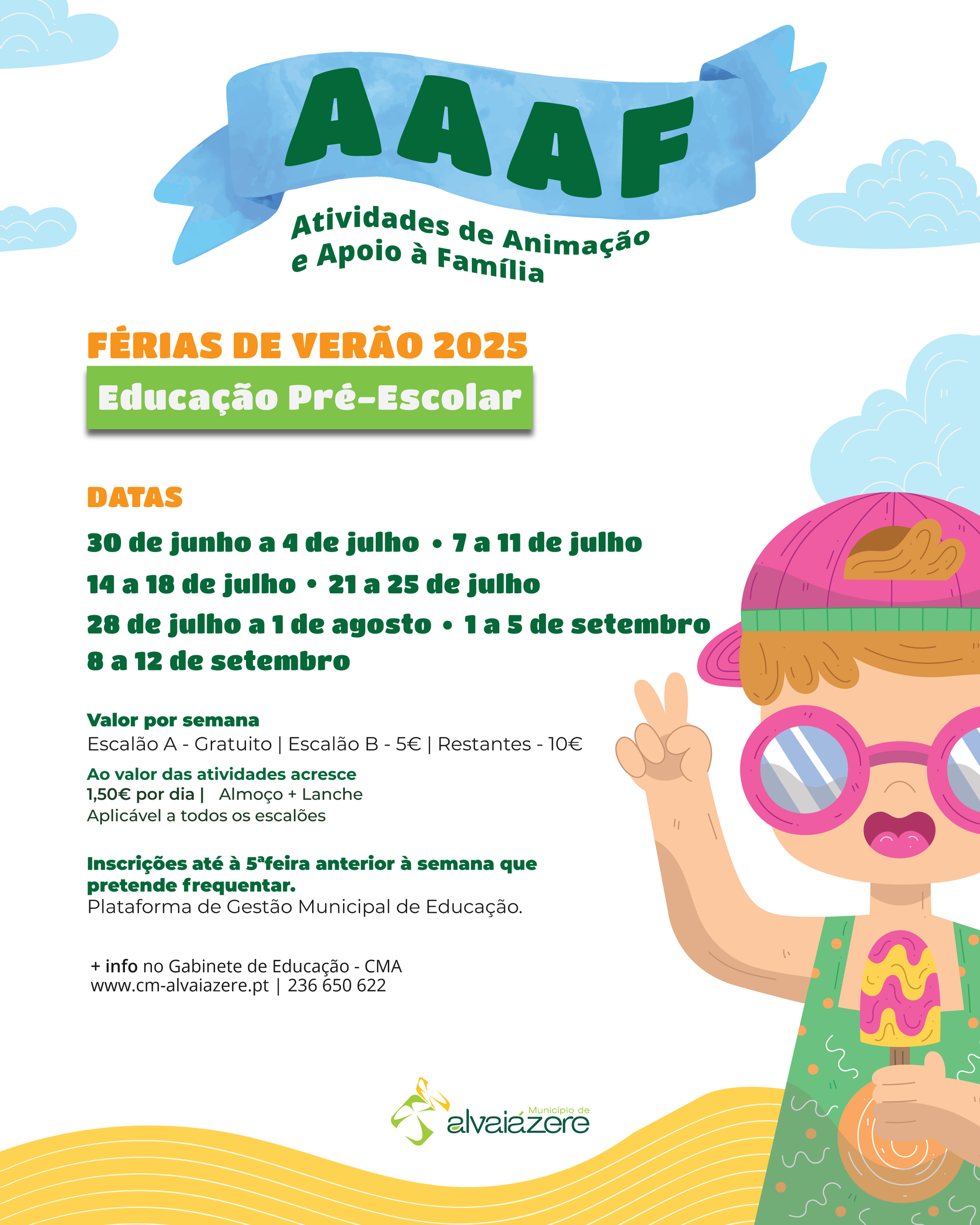Inscrições Abertas para as Atividades de Animação e Apoio à Família de Férias de Verão 2025